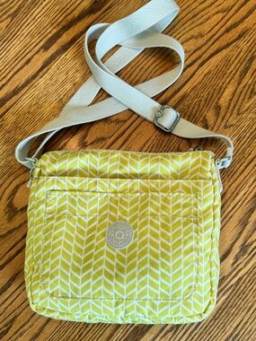 Kipling Sebastian Yellow Chevron Crossbody Bag